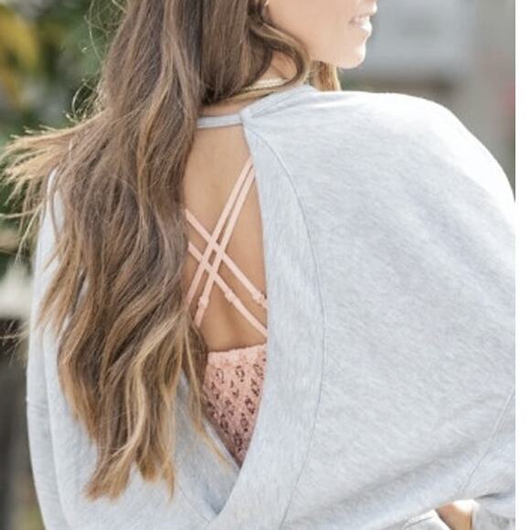 Altar'd State Ice Pink Crochette Bralette Criss Cross Strappy Back S - Picture 1 of 6